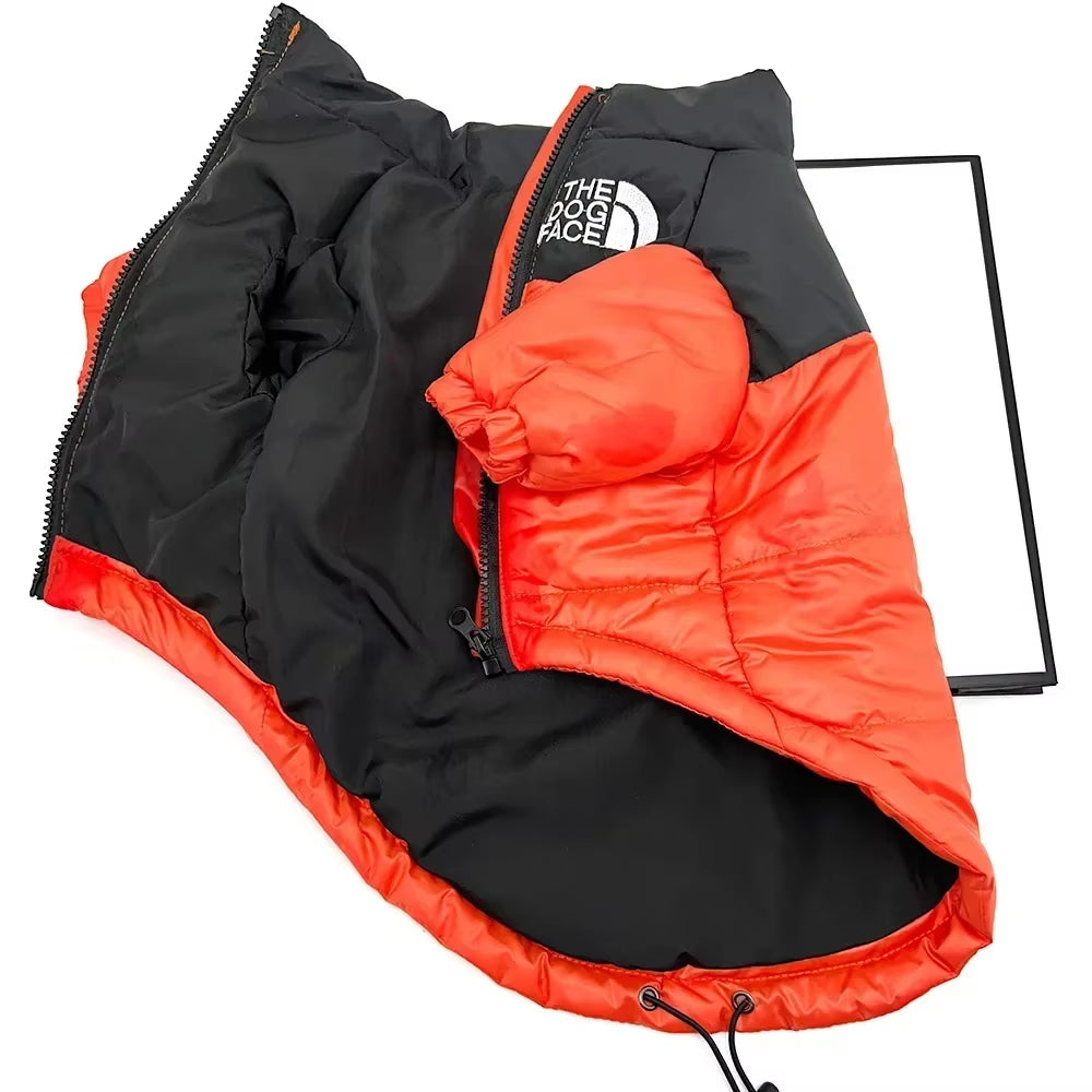 Dog Face Puffer Jacket Clothes Pet Puppy Hoodies Raincoats Warm Weatherproof Sweatshirt for Large Medium Small Dog