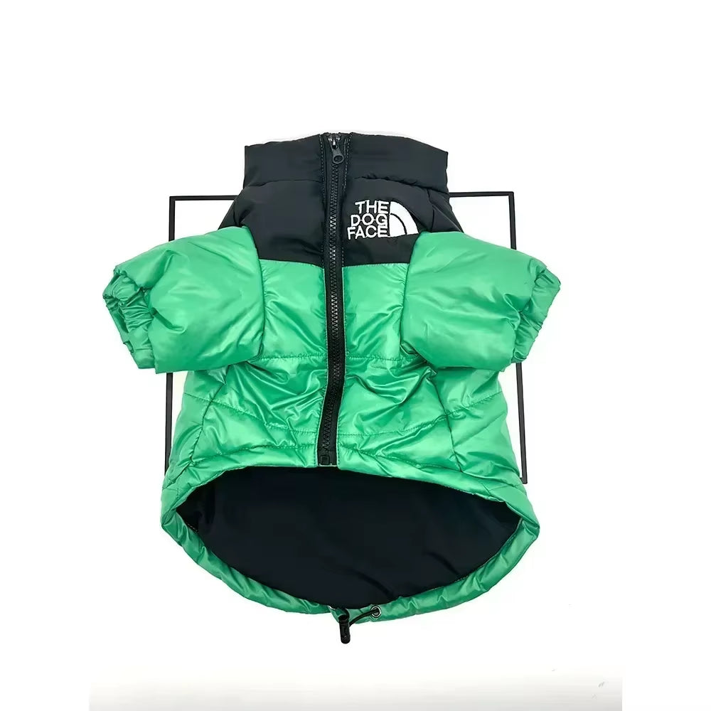 Dog Face Puffer Jacket Clothes Pet Puppy Hoodies Raincoats Warm Weatherproof Sweatshirt for Large Medium Small Dog