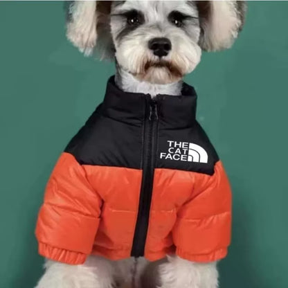 Dog Face Puffer Jacket Clothes Pet Puppy Hoodies Raincoats Warm Weatherproof Sweatshirt for Large Medium Small Dog