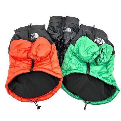 Dog Face Puffer Jacket Clothes Pet Puppy Hoodies Raincoats Warm Weatherproof Sweatshirt for Large Medium Small Dog